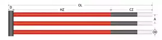w type sic heating element drawing
